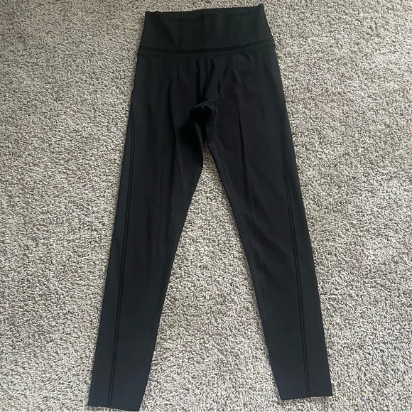 {offline by aerie} black goals workout leggings with velvet striped detail - Picture 1 of 11